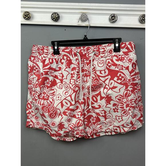 Soobaya Swim Short Mens Size XXL Trunks Red Floral Love Lined Pockets Beach - Picture 1 of 8